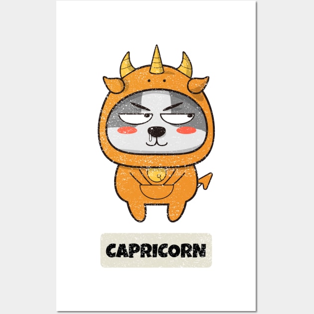 Funny Zodiac Baby Capricorn Wall Art by vukojev-alex